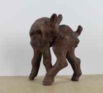 sculpture Le chevreau  Pol  animaux  terre cuite  