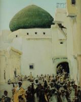 tableau Tunis Van Mens Isidore ville  huile panneau 1ère moitié 20e siècle
