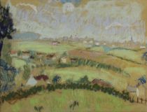 tableau Paysage Wallon Verhaegen Fernand paysage  pastel papier 1re moiti 20e sicle