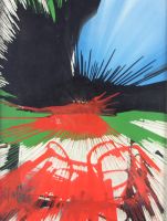 tableau sans titre Mara Pol fantastique,mode,moderne  huile papier 2ième moitié 20e siècle