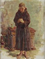 tableau L’enfant de c½ur    personnage,religieux  huile toile 2ième moitié 20e siècle
