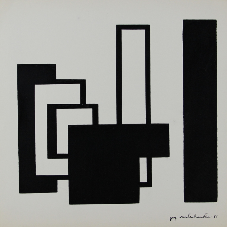 tableau Sans titre Vandenbrande Guy mode,moderne abstrait estampe papier 2ième moitié 20e siècle