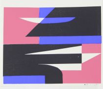 tableau Sans titre Delahaut Jo mode,moderne abstrait estampe papier 2ième moitié 20e siècle