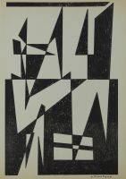 tableau Sans titre Plomteux Léopold mode,moderne abstrait estampe papier 2ième moitié 20e siècle