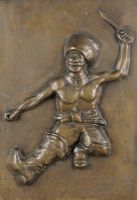 sculpture Le cosaque   militaire,personnage  bronze  