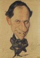 tableau Le notable LUYCKX Henry caricature,portrait  fusain papier 19e sicle