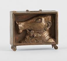 sculpture Le cochon surraliste CHASSE-POT  (RANCILLAC) Jean-Jules animaux  bronze  2ime moiti 20e sicle