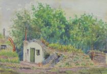 tableau PC Duikervoort   militaire,paysage  aquarelle papier 1ère moitié 20e siècle