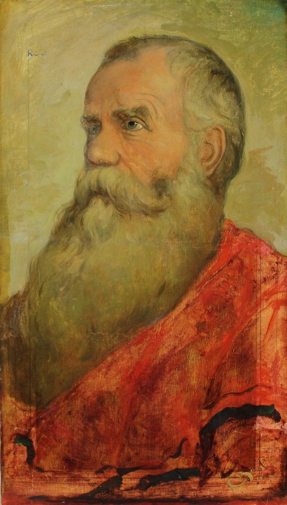 tableau l'homme  la barbe Baes Emile portrait,religieux  huile toile 1re moiti 20e sicle