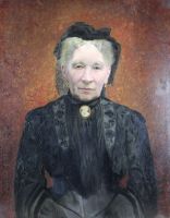 tableau La veuve   portrait  huile toile 1ère moitié 20e siècle