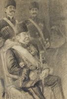tableau Les Cosaques   militaire,personnage,portrait  crayon papier 19e siècle