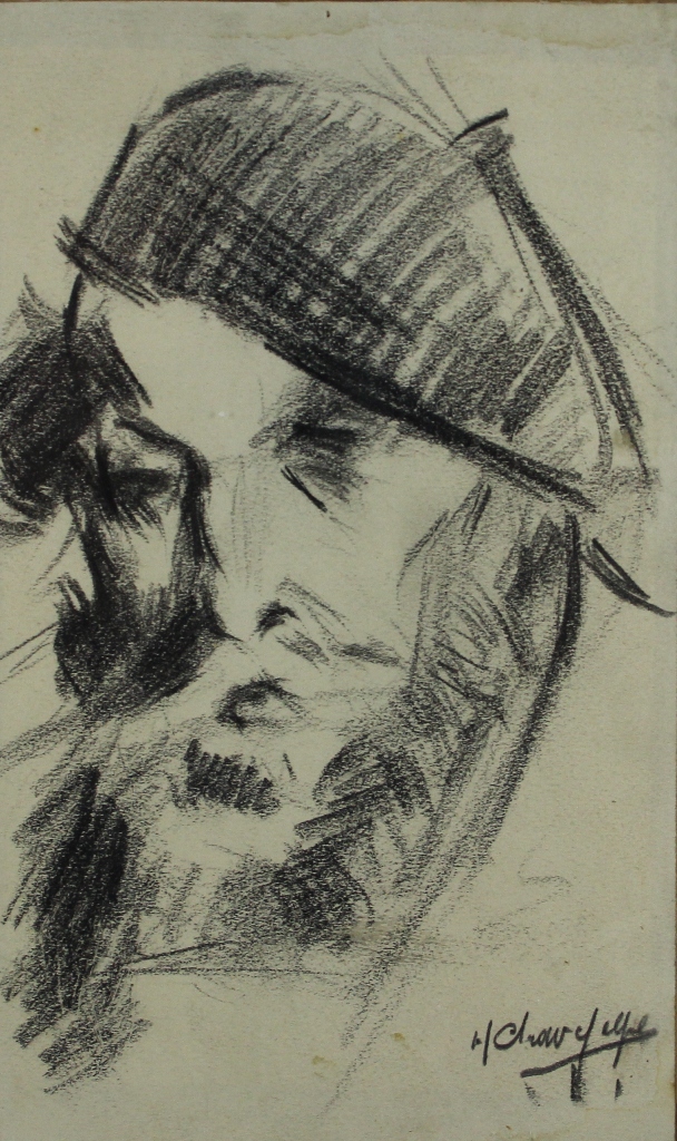 tableau Autoportrait Chavepeyer Hector autoportrait,portrait  fusain papier 1ère moitié 20e siècle