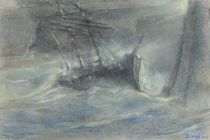 tableau Tempête  Borodine  marine  mixte papier 1ère moitié 20e siècle