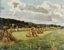 tableau Les diseaux Albert Jos paysage  huile panneau 1ère moitié 20e siècle