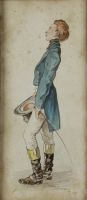 tableau Le Baron de Beaucarm en 1817   personnage  aquarelle papier 19e sicle