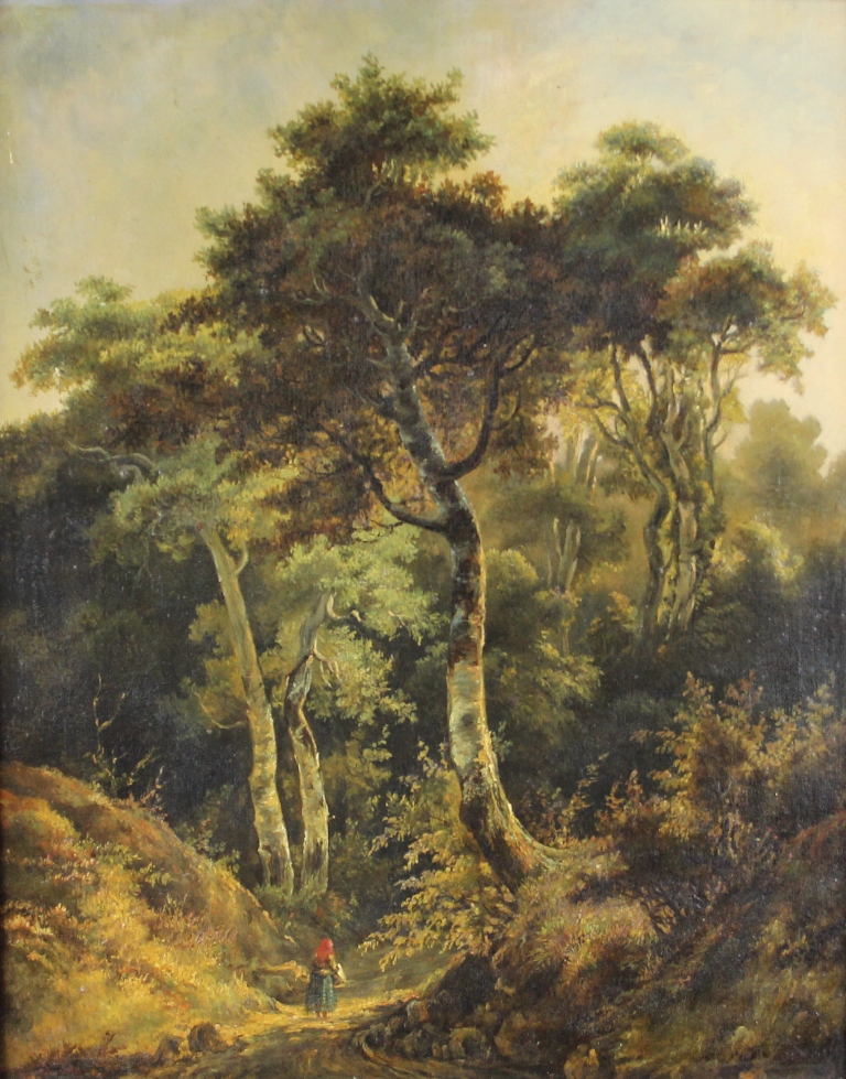 tableau Promenade en fret Koekkoek Marinus Adrianus paysage,scne rurale  huile panneau 19e sicle