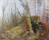 tableau Au environ de Bruxelles Haustrate Gaston paysage,sous-bois  huile toile 1ère moitié 20e siècle