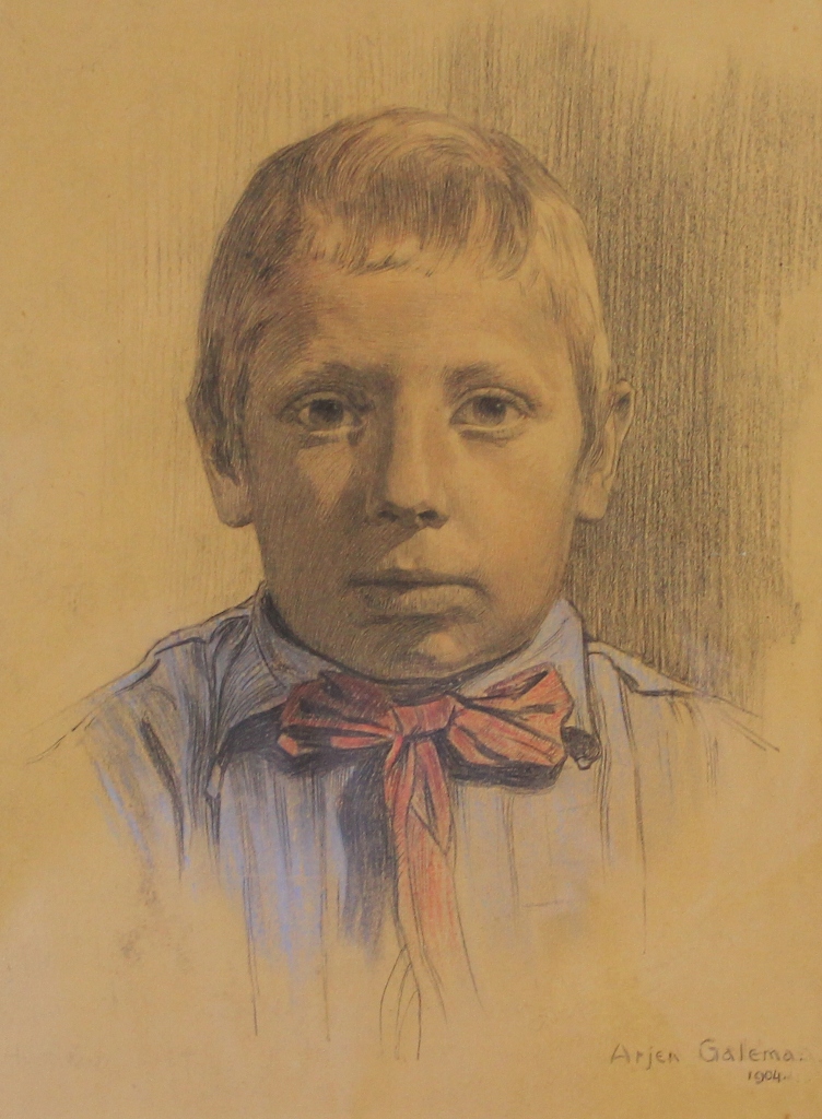 tableau Le jeune homme Galema Arjen portrait  crayon papier 1re moiti 20e sicle