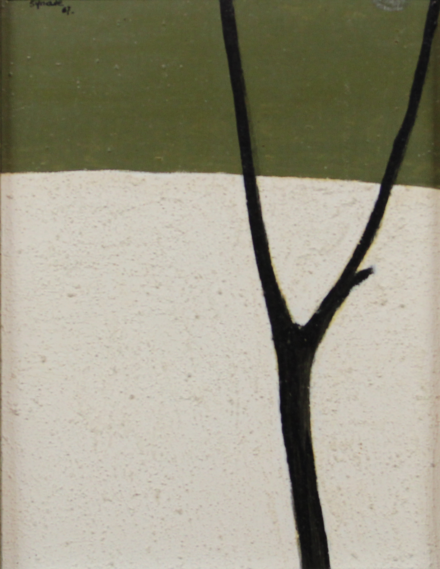 tableau L'arbre Synave Jacques paysage  huile isorel 2ième moitié 20e siècle