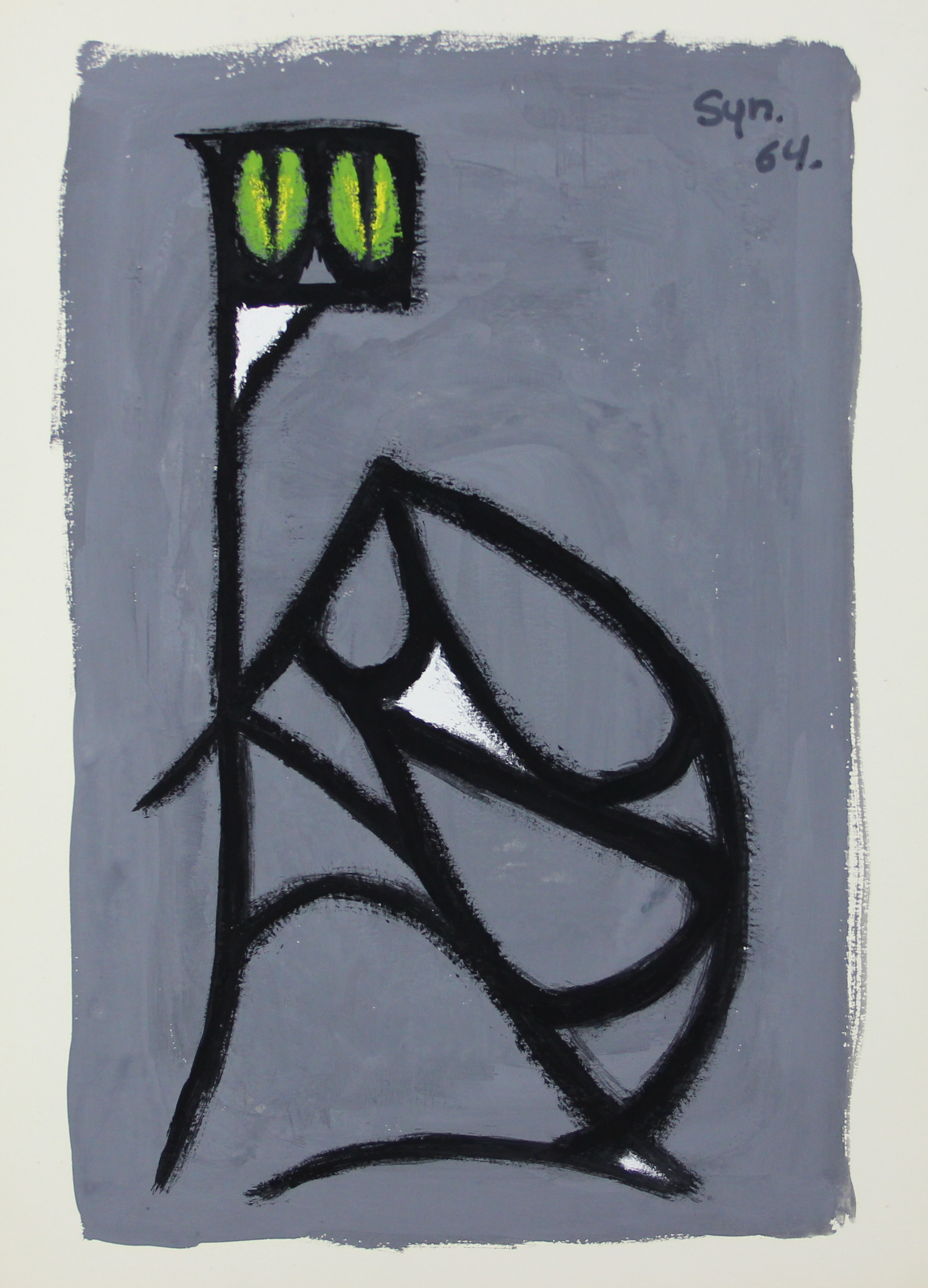 tableau sans titre  Synave Jacques abstrait,mode,moderne  gouache papier 2ième moitié 20e siècle