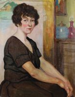 tableau Madame Martin Martin Alfred portrait  huile toile 1ère moitié 20e siècle