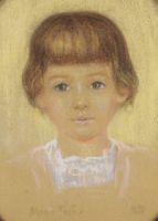 tableau Marie-José ma fille  Martin Alfred portrait  pastel papier 1ère moitié 20e siècle