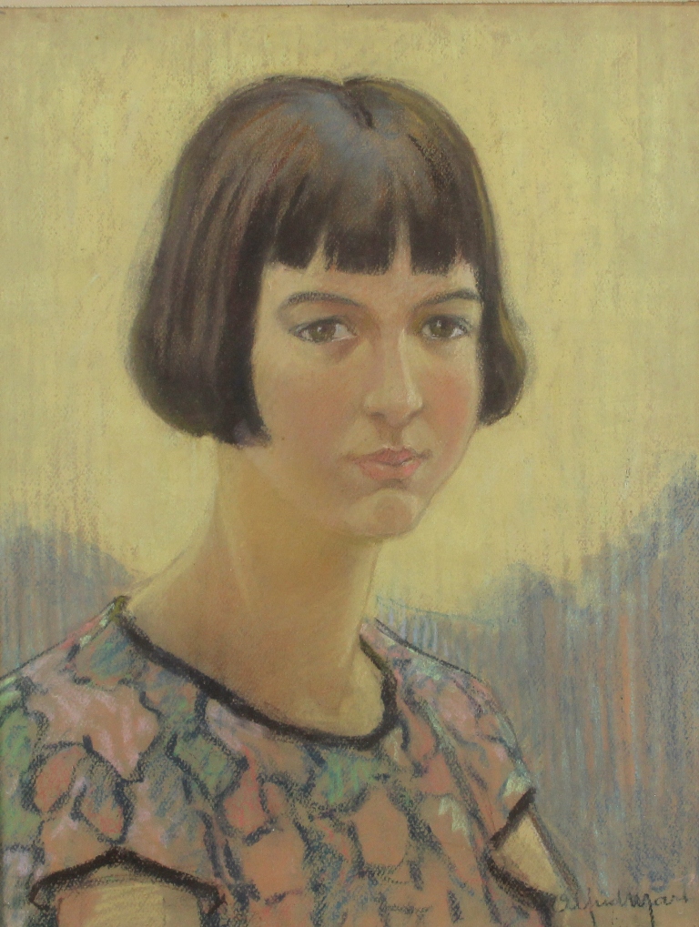 tableau La jeune fille Martin Alfred portrait  huile isorel 1re moiti 20e sicle