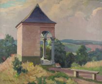 tableau La Sarte 3ème Chapelle Martin Alfred paysage,religieux  huile toile 1ère moitié 20e siècle