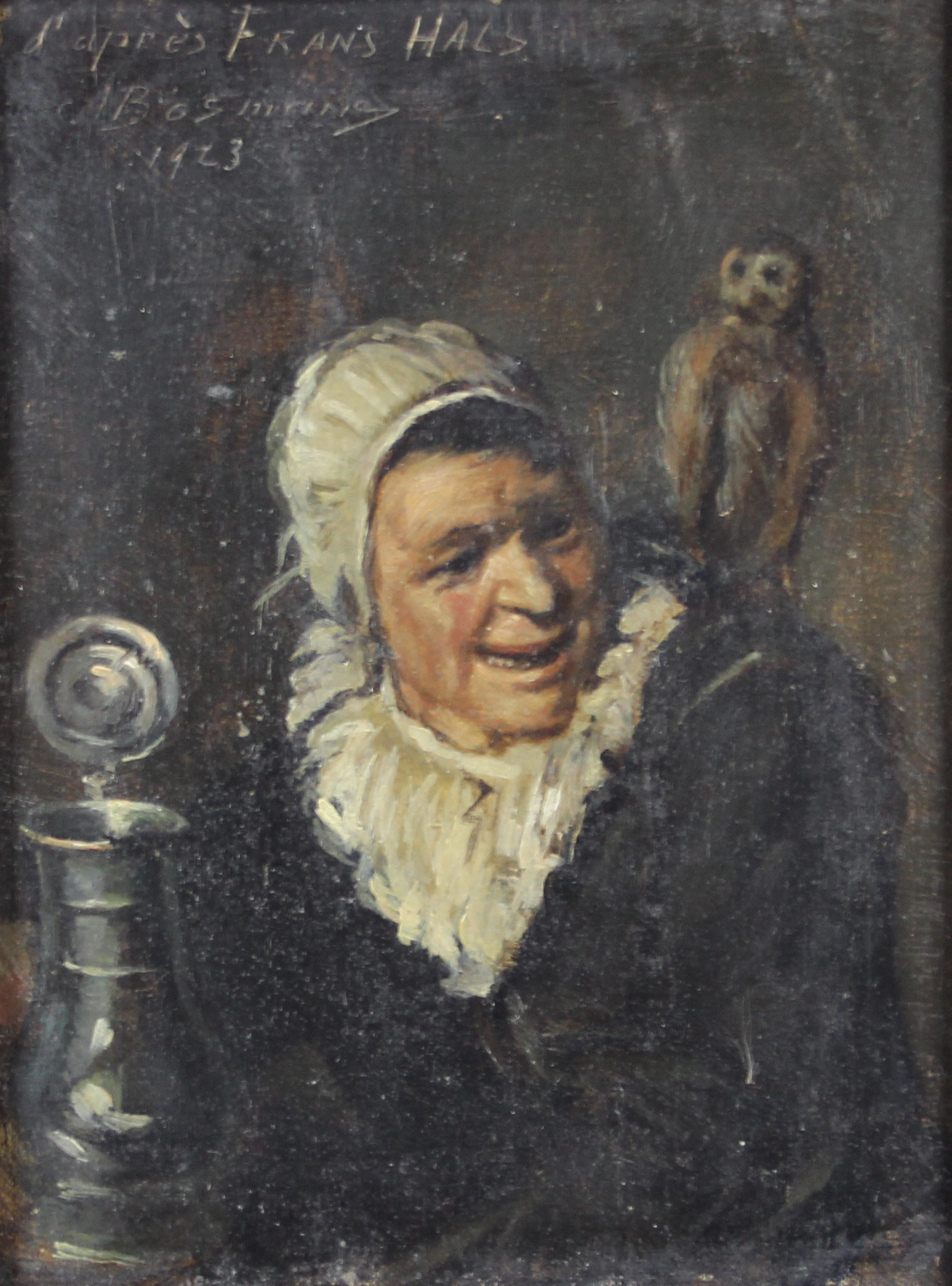 tableau Copie de Frans Halst Bosmans A animaux,personnage  huile maroufl 1re moiti 20e sicle