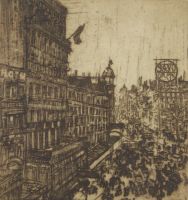 tableau Vue de ville Frison Jehan   estampe papier 1ère moitié 20e siècle