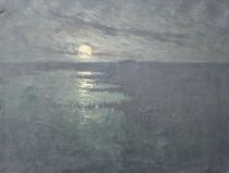 tableau Nuit aux environs de Lier Verstreken Jules paysage  huile toile 1ère moitié 20e siècle