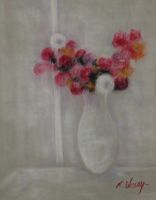 tableau Le bouquet Wosny Raphael fleurs,nature morte  pastel papier 2ième moitié 20e siècle