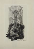 tableau L'amante du Christ Rops Félicien nu,personnage,religieux  estampe papier 1ère moitié 20e siècle