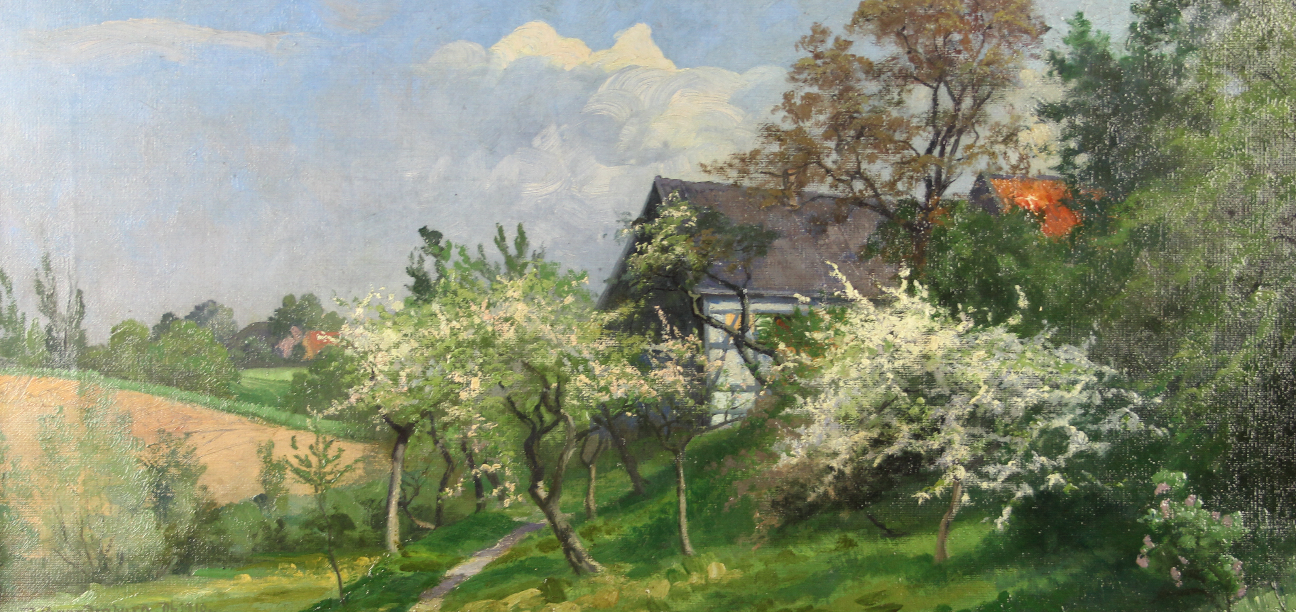 tableau Le printemps  Brandenburg Paul paysage  huile toile 1ère moitié 20e siècle