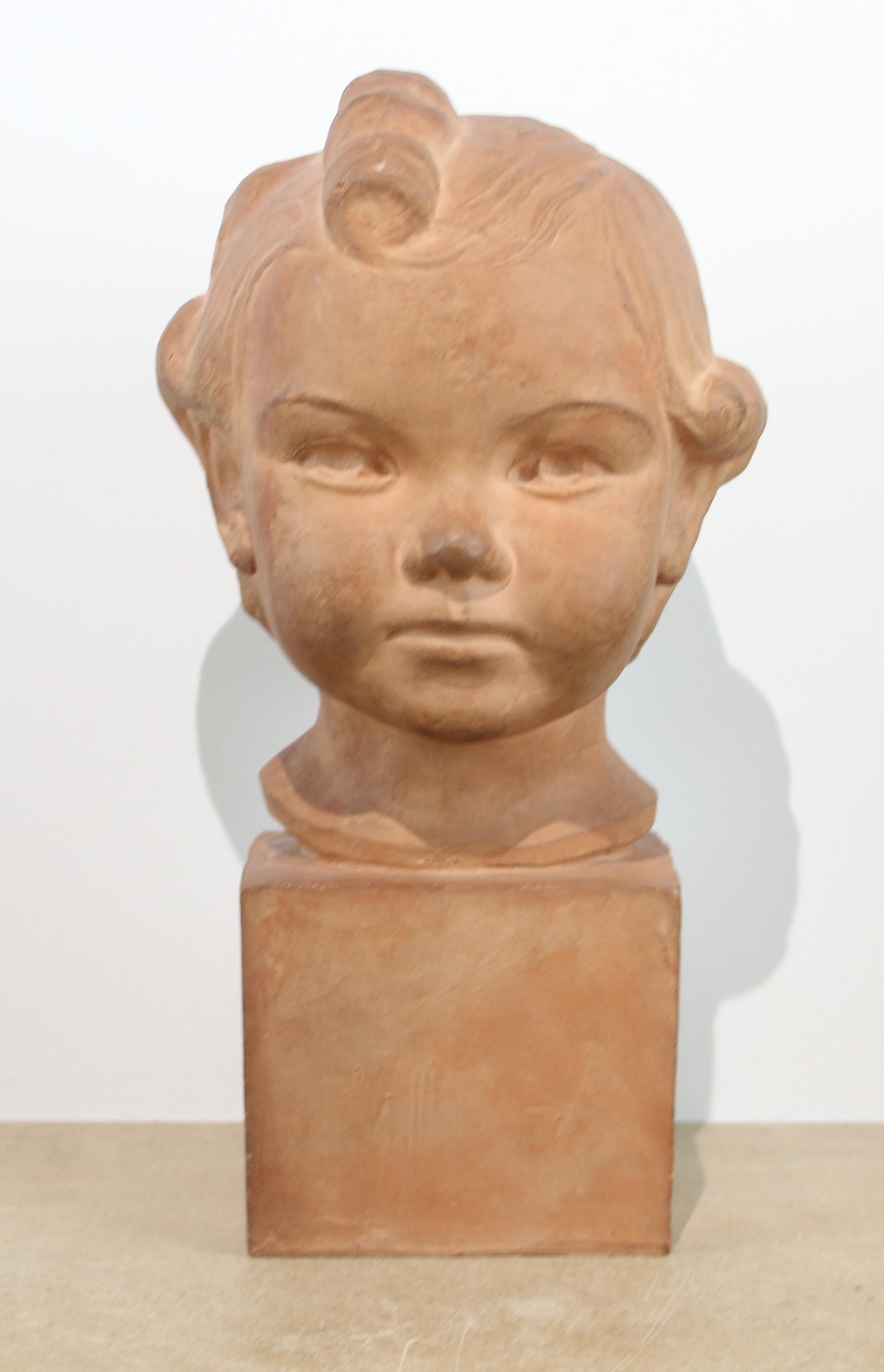 sculpture Tête d'enfant Canneel Jean portrait  terre cuite  1ère moitié 20e siècle