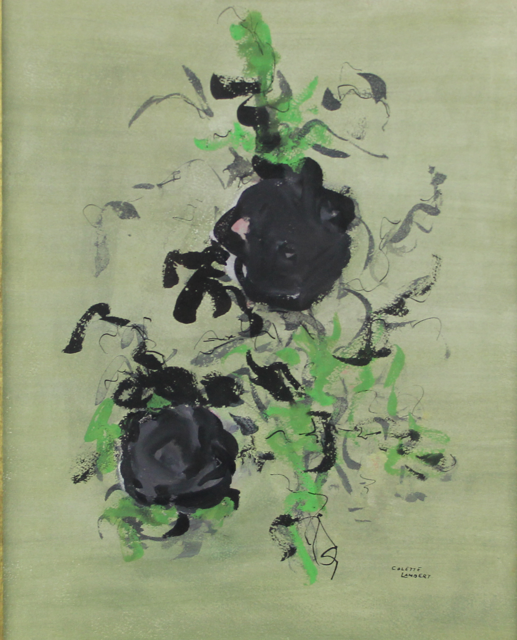 tableau Sans titre Lambert Colette abstrait,moderne  mixte papier 2ième moitié 20e siècle