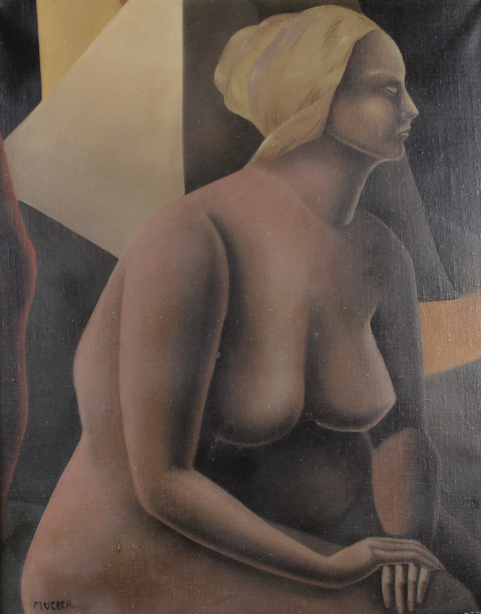 tableau La femme dénudée    nu,personnage  huile toile 2ième moitié 20e siècle