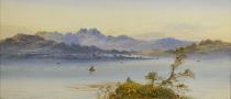 tableau Regard sur l'étendue d'eau Earp William Henry marine,paysage  aquarelle papier 19e siècle
