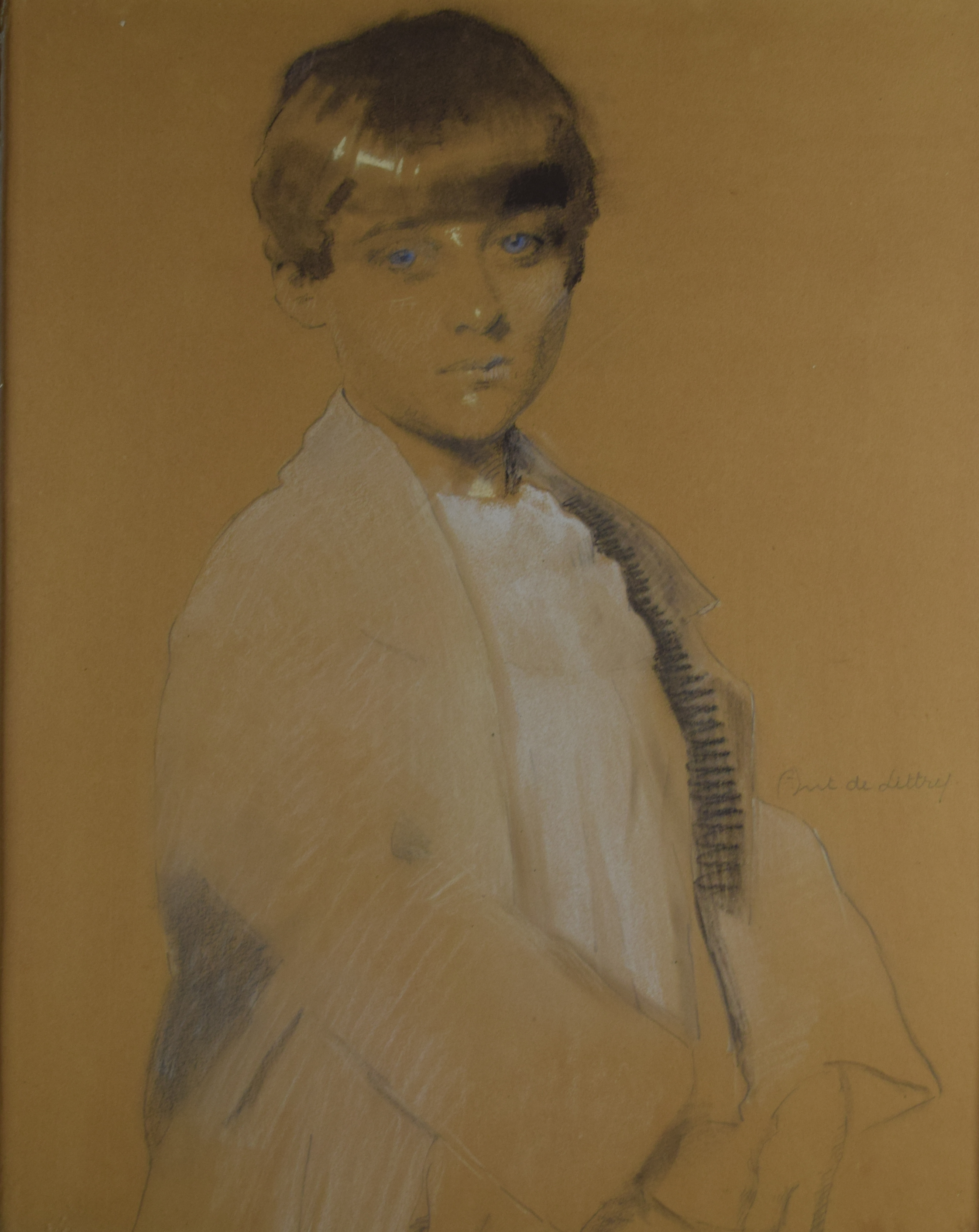 tableau Le jeune garçon De Littry Antoinette portrait  mixte papier 1ère moitié 20e siècle