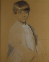 tableau Le jeune garon De Littry Antoinette portrait  mixte papier 1re moiti 20e sicle