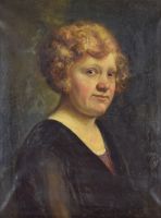 tableau Tante Agathe  De Pooter Bernard portrait  huile toile 19e sicle