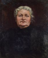 tableau Tante Sidonie    portrait  huile toile 19e siècle