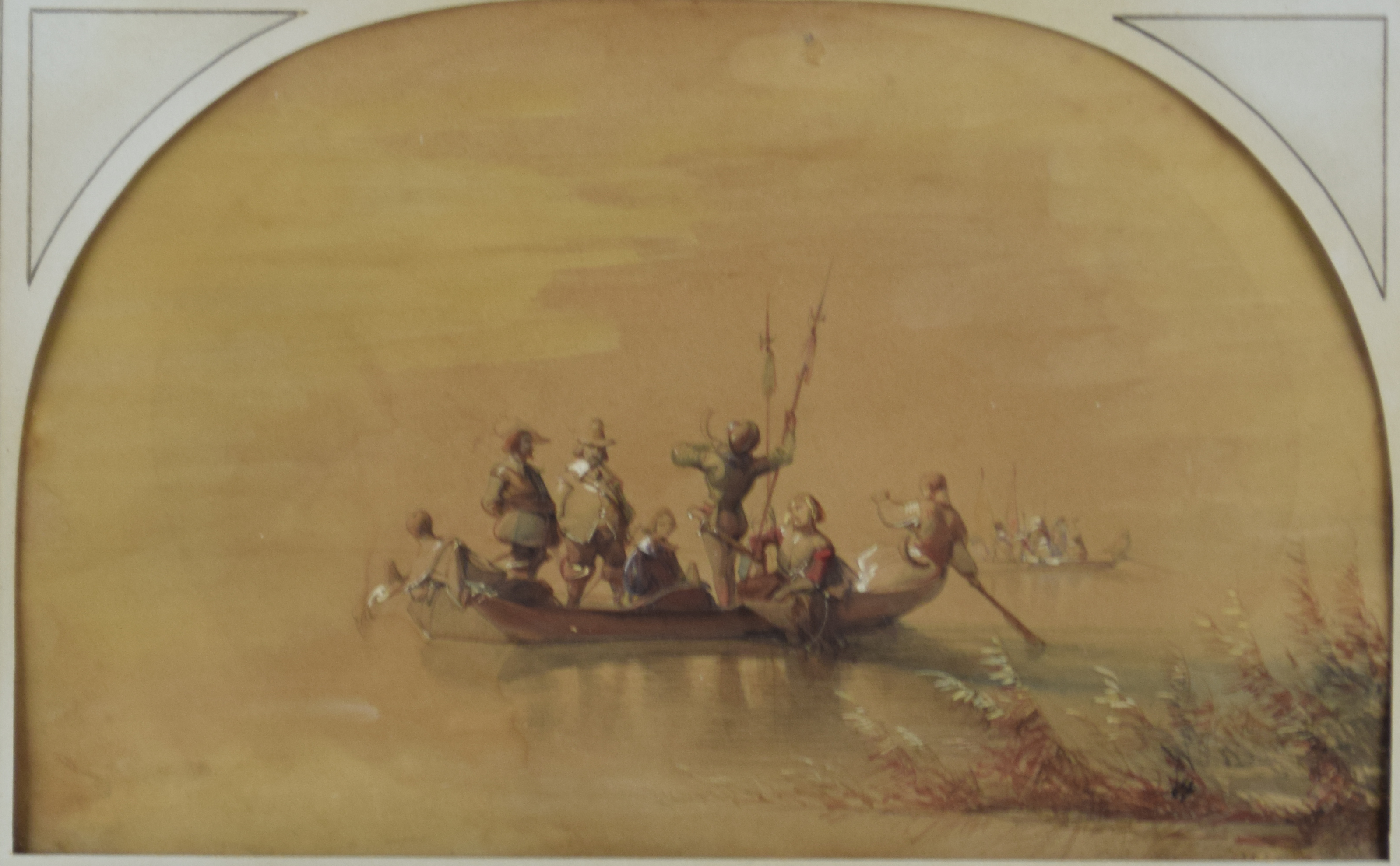 tableau Les chaloupes Scheuren Caspar marine,militaire,personnage  mixte  19e siècle