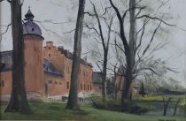 tableau Le château du Karreveld Depooter Frans  paysage,ville  huile panneau 1ère moitié 20e siècle