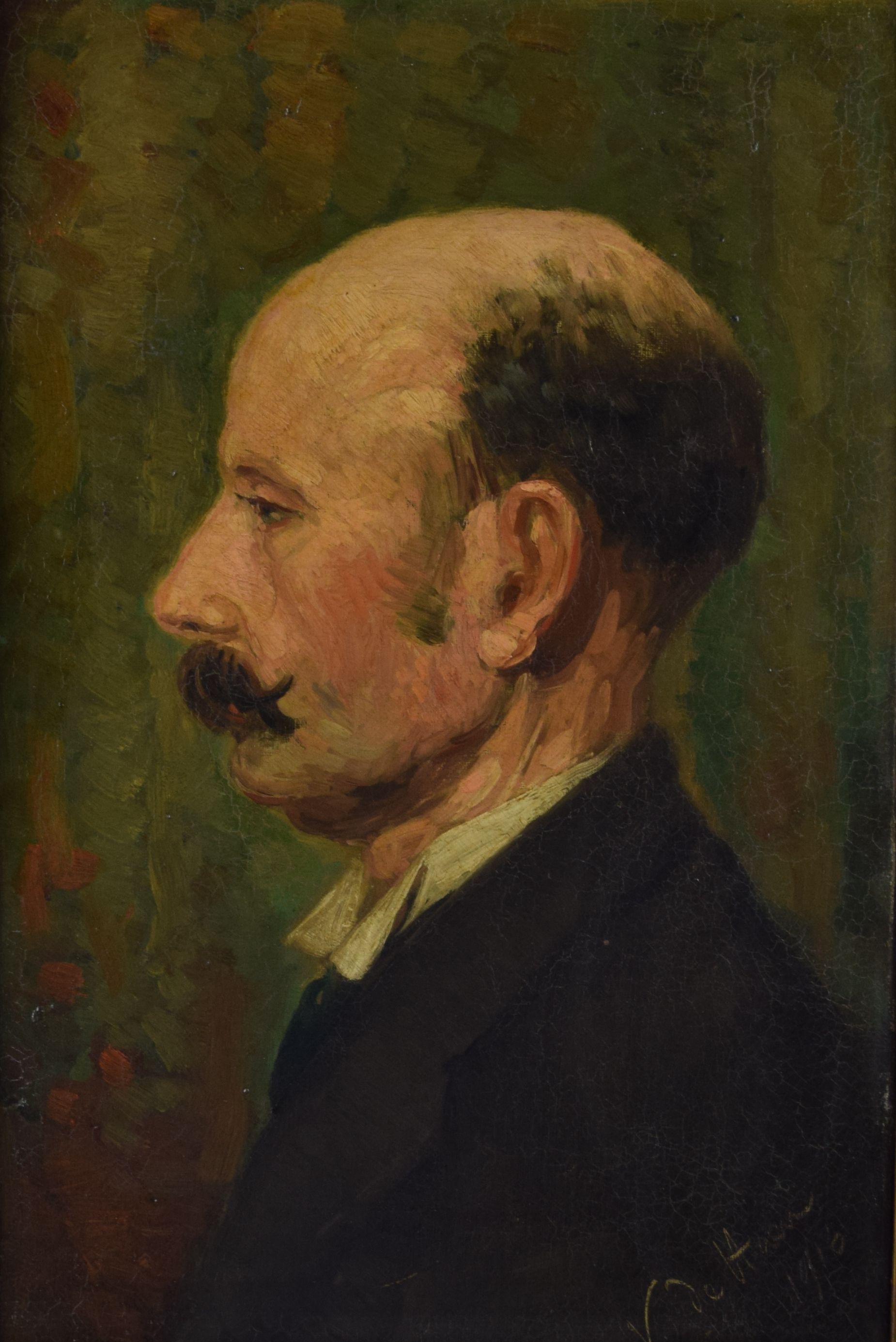 tableau L'homme à la moustache De Haen Victor portrait  huile toile 1ère moitié 20e siècle