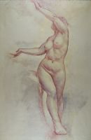 tableau femme nue Ciamberlani Albert nu  gravure toile 1ère moitié 20e siècle