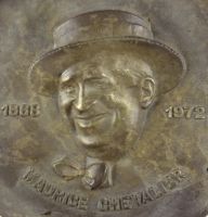 sculpture Maurice Chevalier   portrait  bronze  2ième moitié 20e siècle