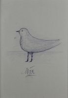 tableau Le pigeon  César (Baldaccini) César animaux  autre papier 1ère moitié 20e siècle