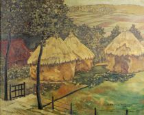 tableau Les meules De Saedeleer Elisabeth paysage  huile toile 1ère moitié 20e siècle