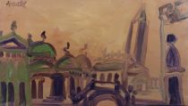 tableau Venise Hock Jean-Pierre marine,ville  huile toile 2ième moitié 20e siècle
